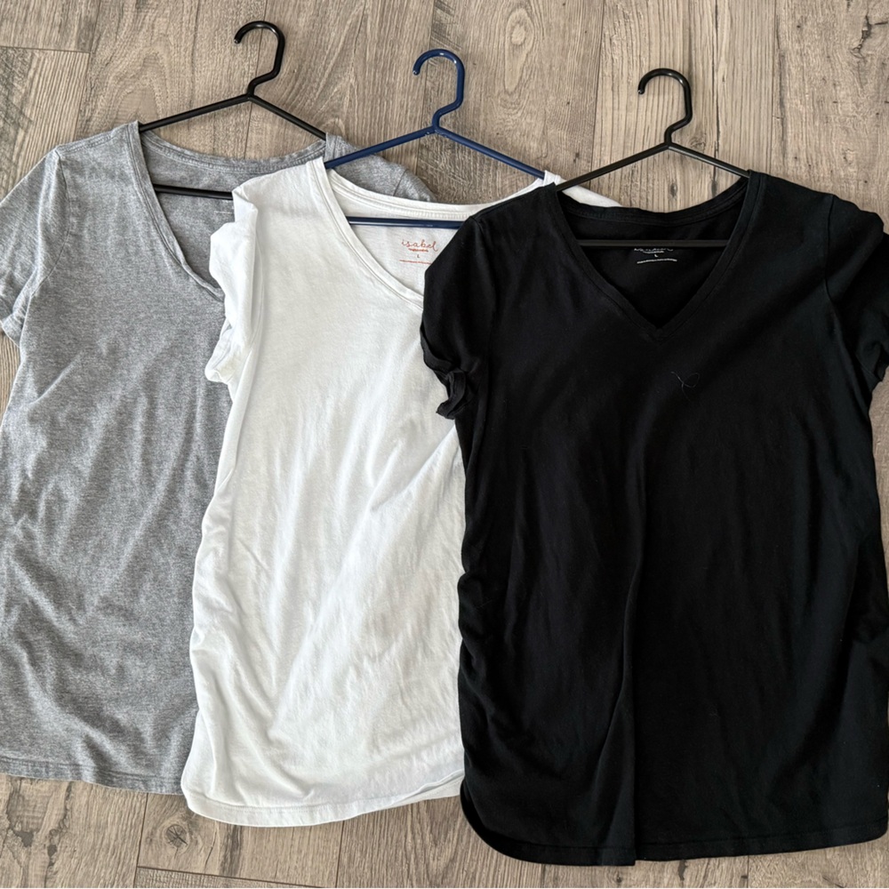 Isabel Maternity by Ingrid & Isabel Short Sleeve Tees - Gray, White, Black